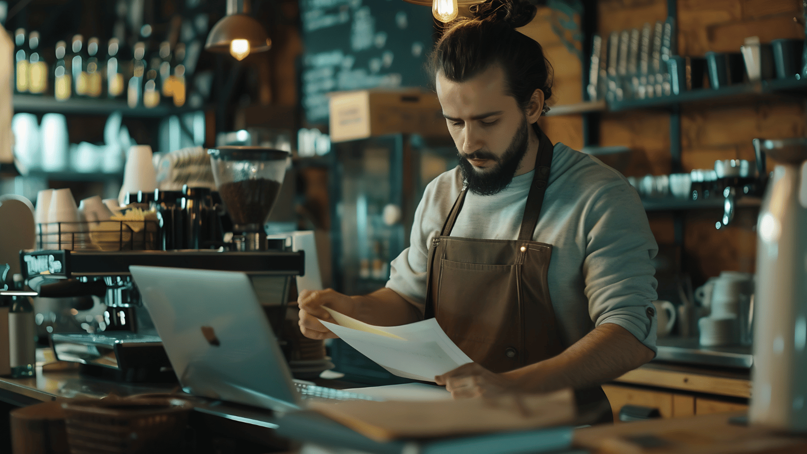 Coffee Shop Owners Doing Food Cost Calculations