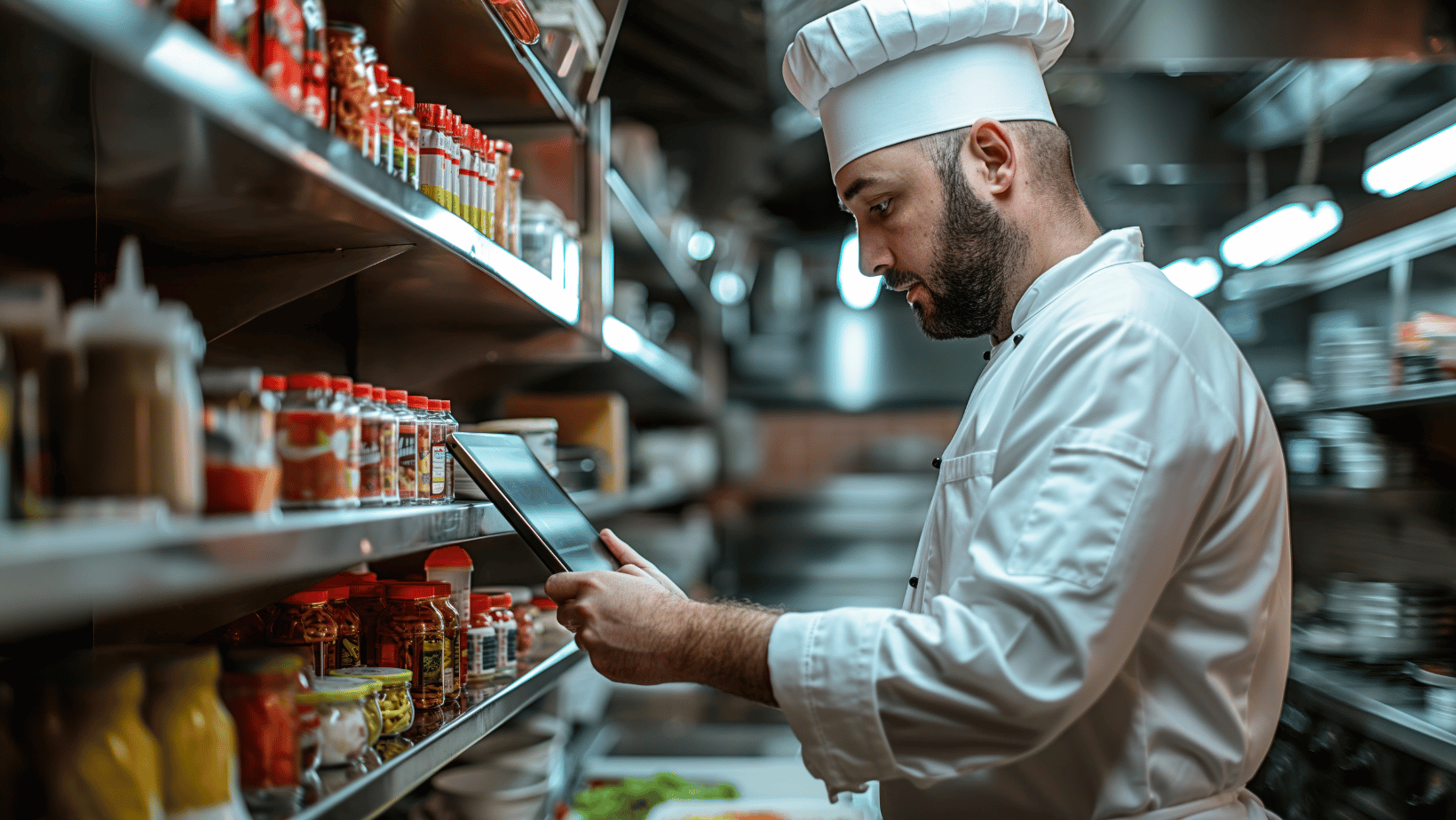 Chef using AI System in Restaurant