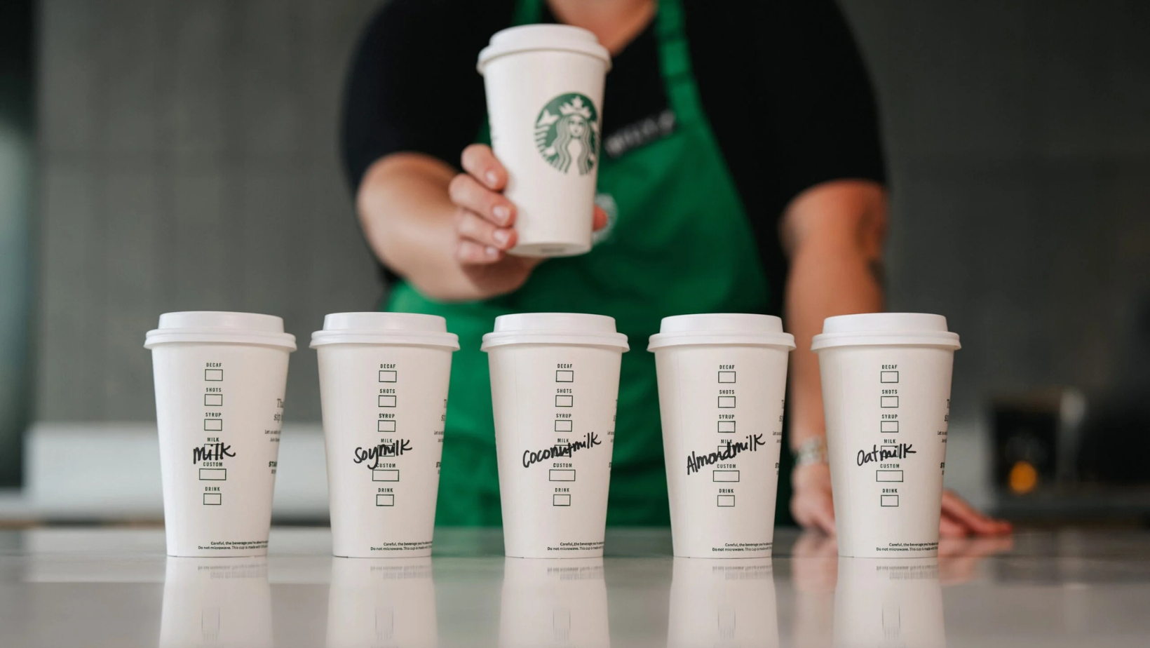 Starbucks Cups with Alternative Milk Modifications