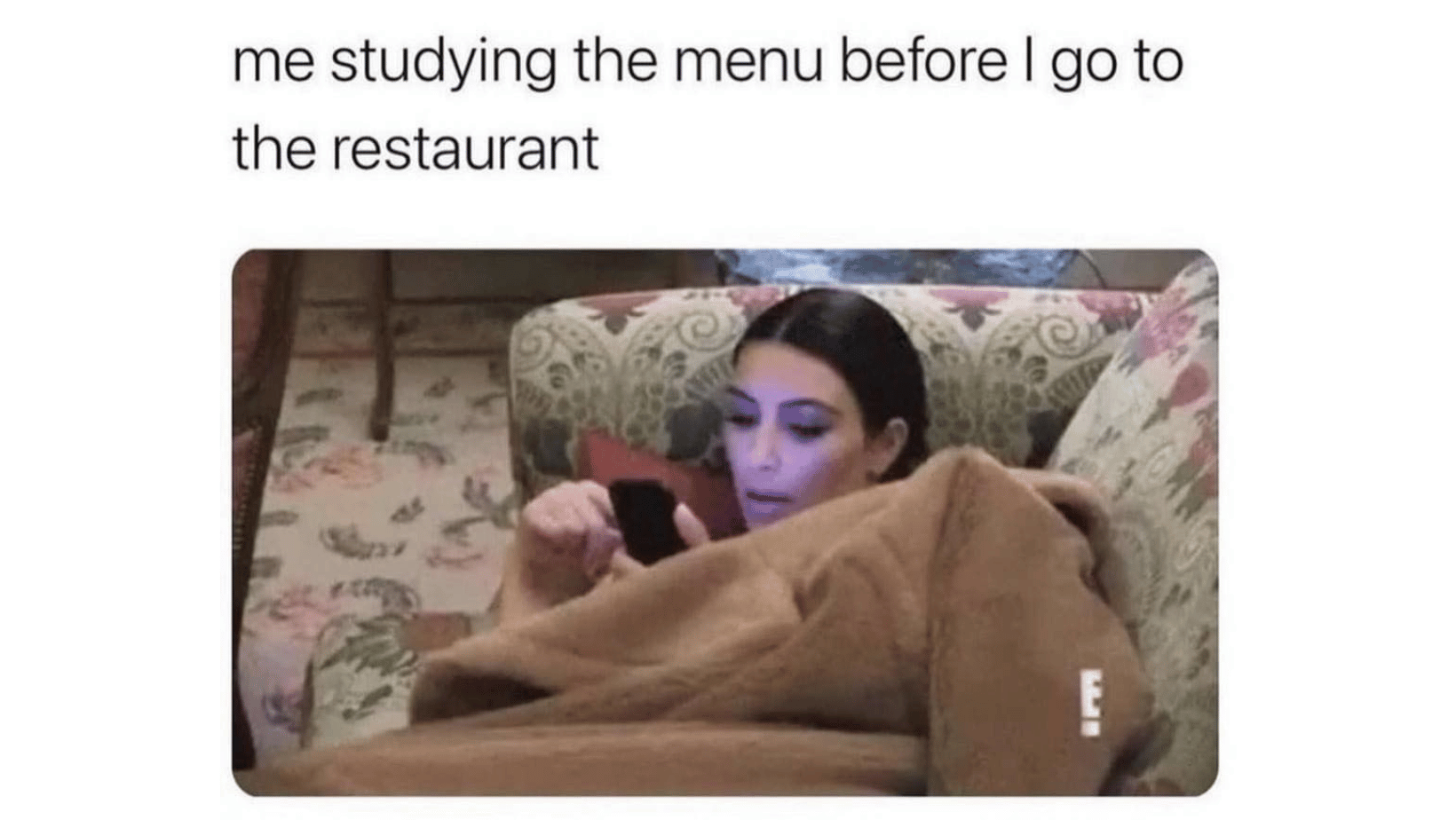 Studying Restaurant Menu meme