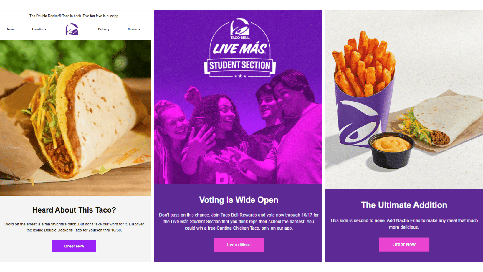 Taco Bell Double Decker Taco Email Campaign