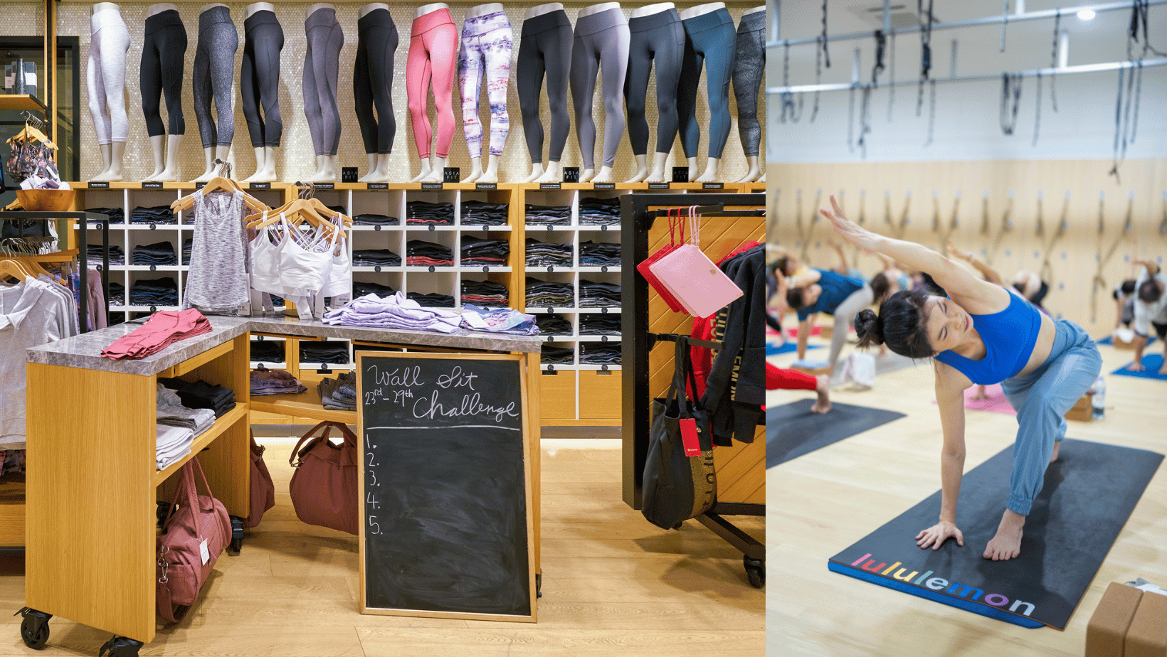 lululemon instore activations and yoga classes