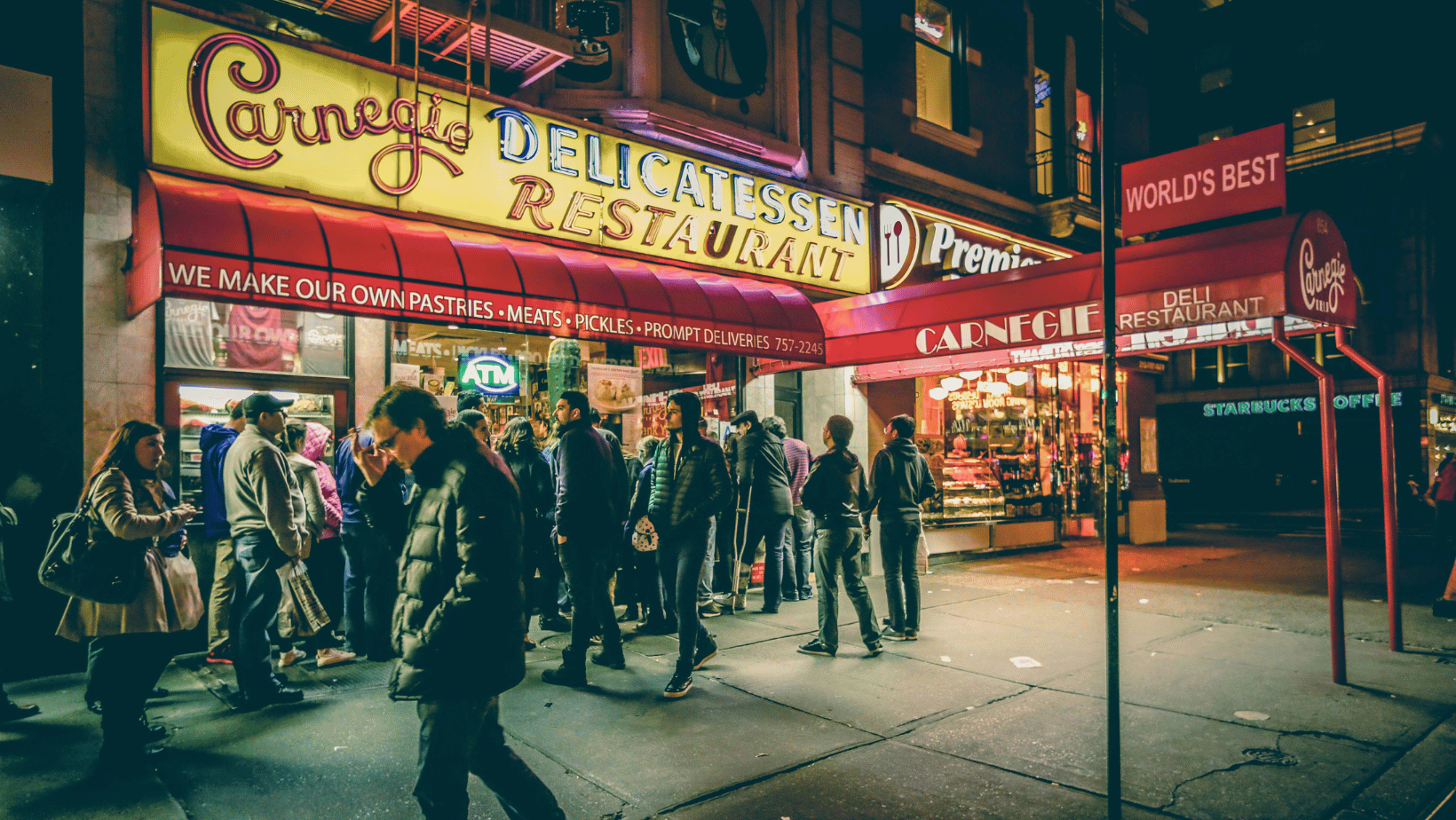 Busy Restaurant with Queue of Diners